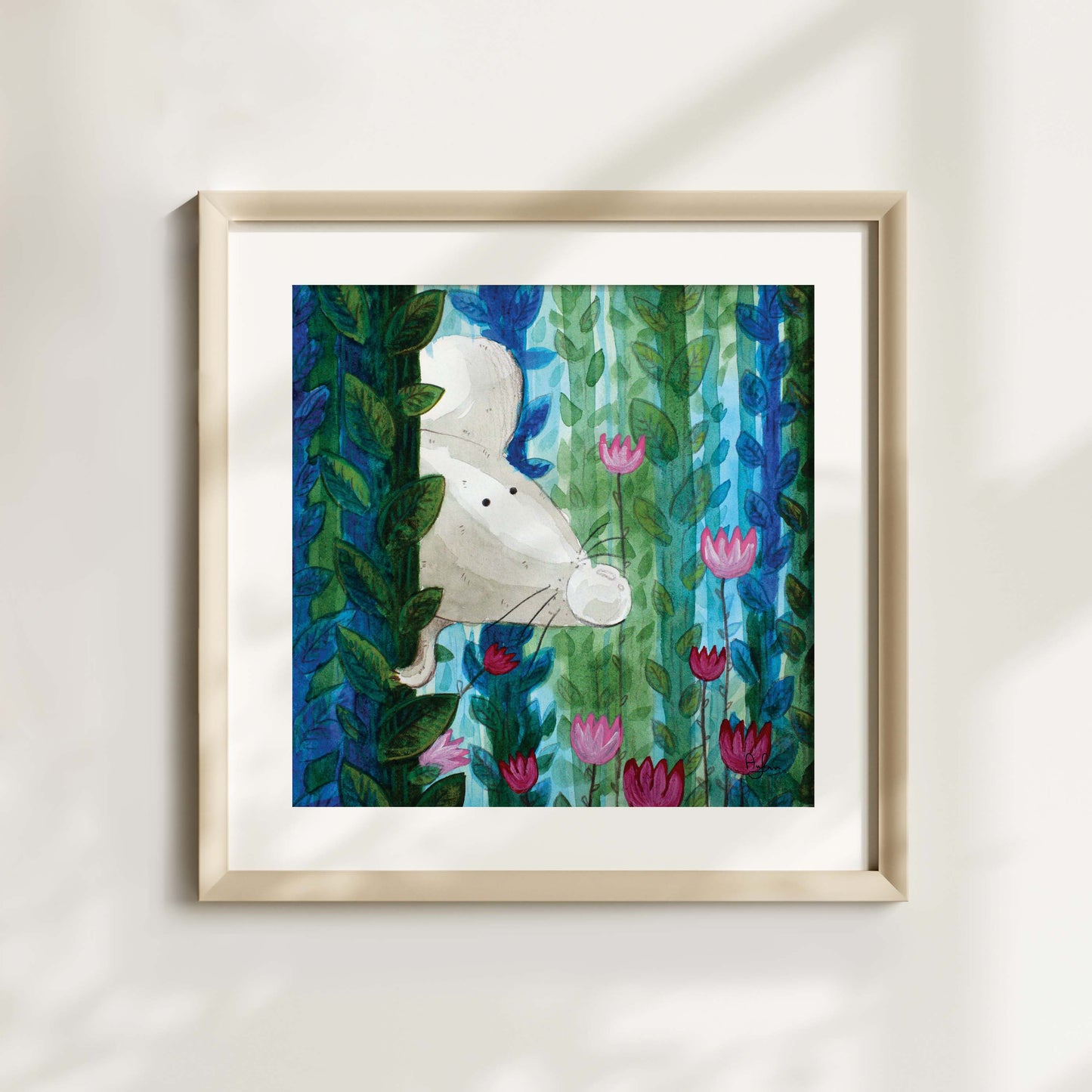 Mouse from herb garden print