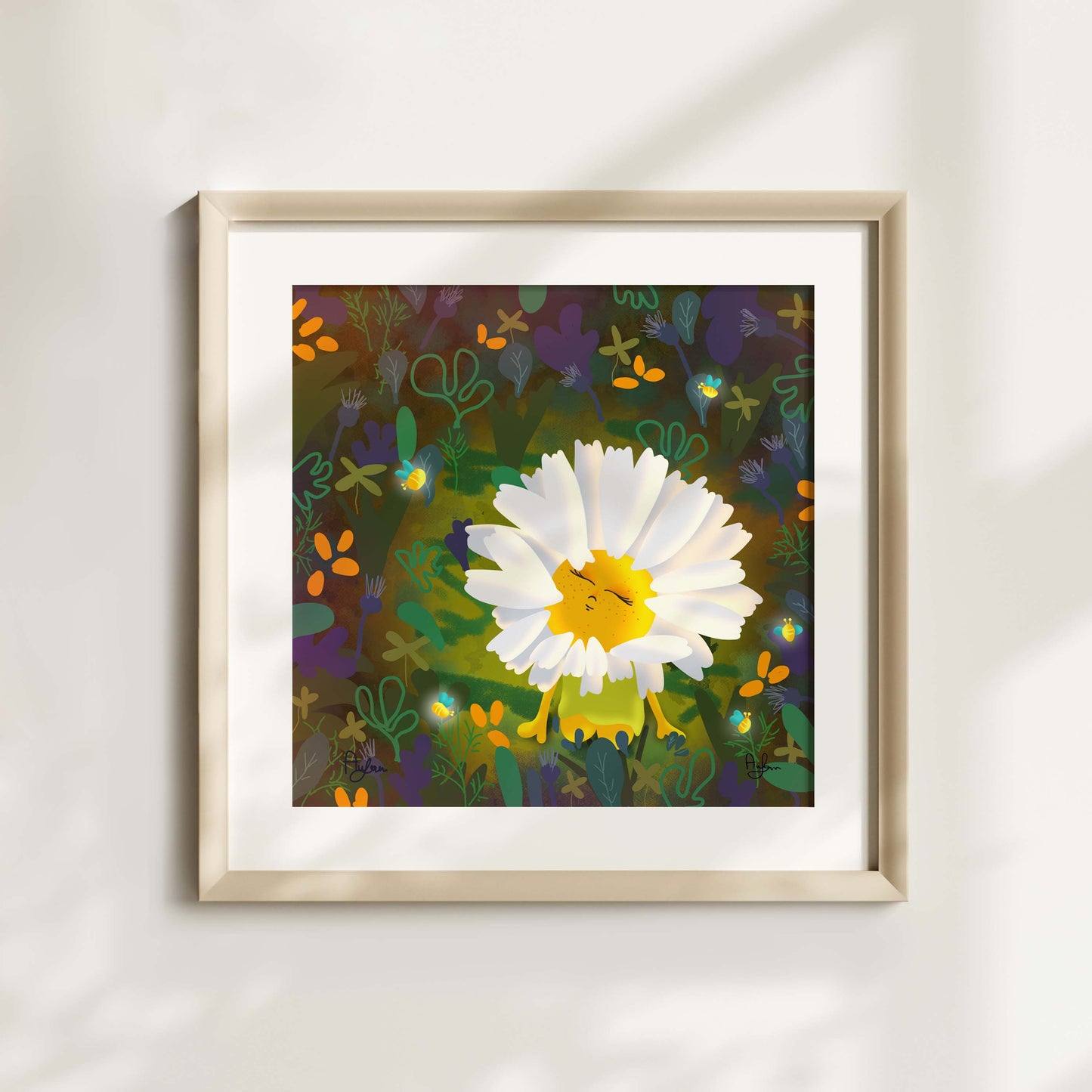 Daisy day and night print