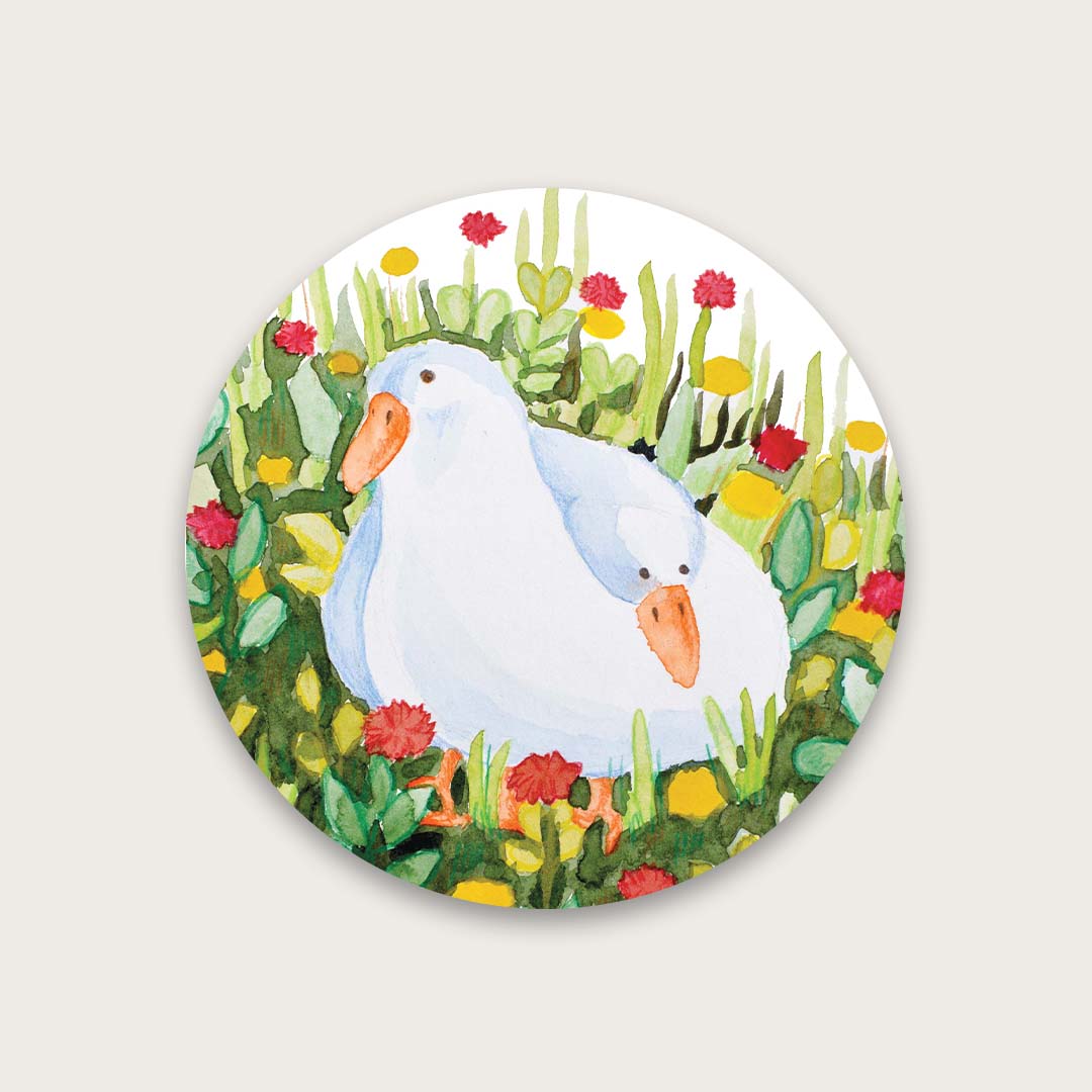 Two ducks summer sticker