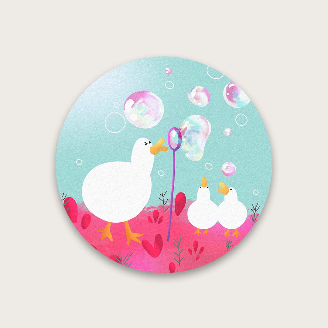 Blowing bubbles sticker