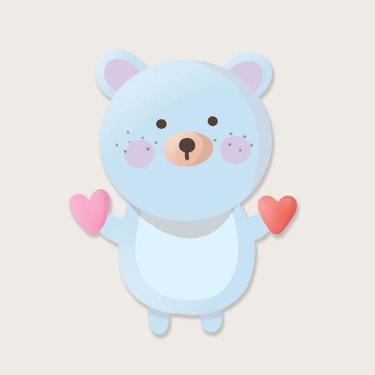 Blue bear sticker