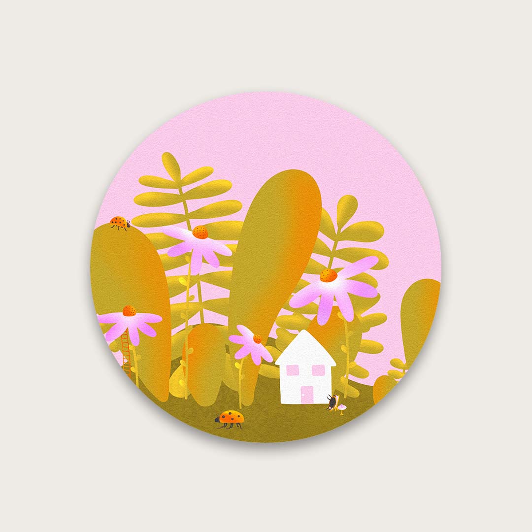 Village of lady bugs sticker
