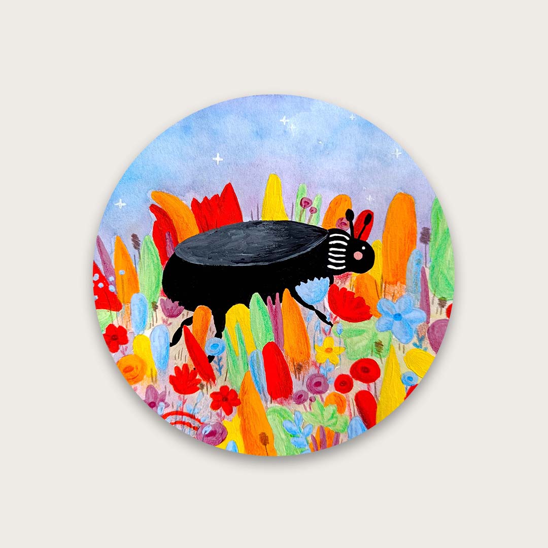 Colorful bug trip sticker
