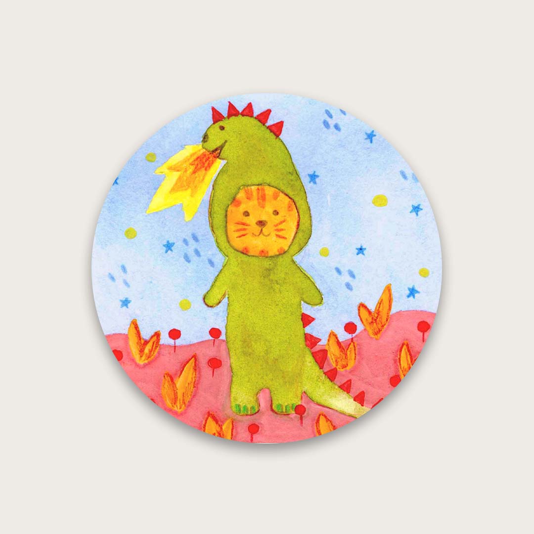 Cat in a dragon costume sticker