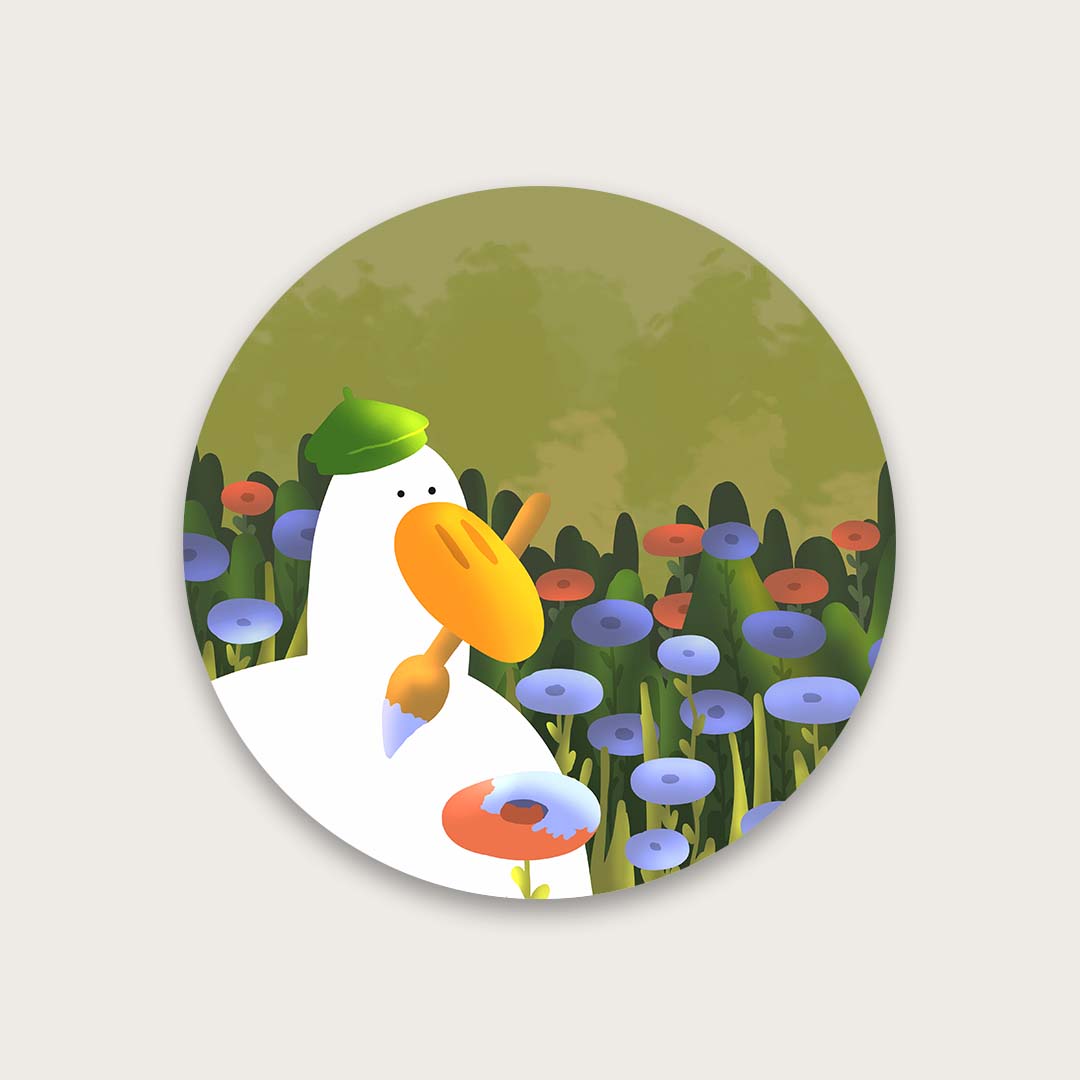 Duck an artist sticker