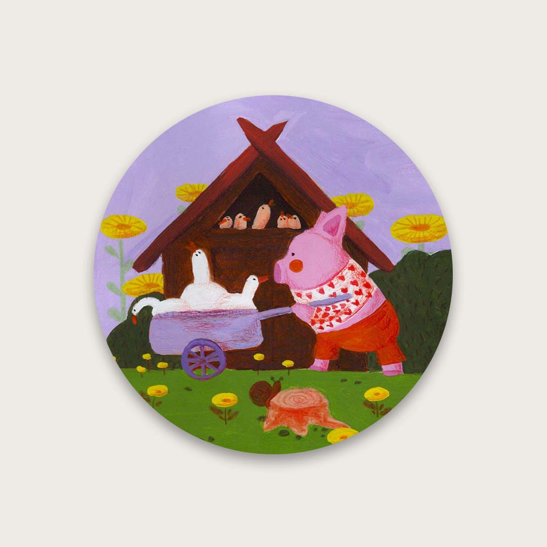 Farmer pig sticker