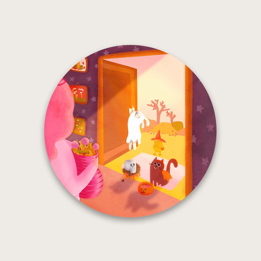 Halloween candy seekers sticker