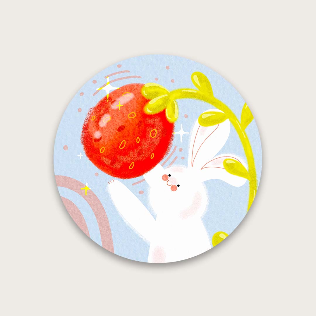 Red strawberry sticker