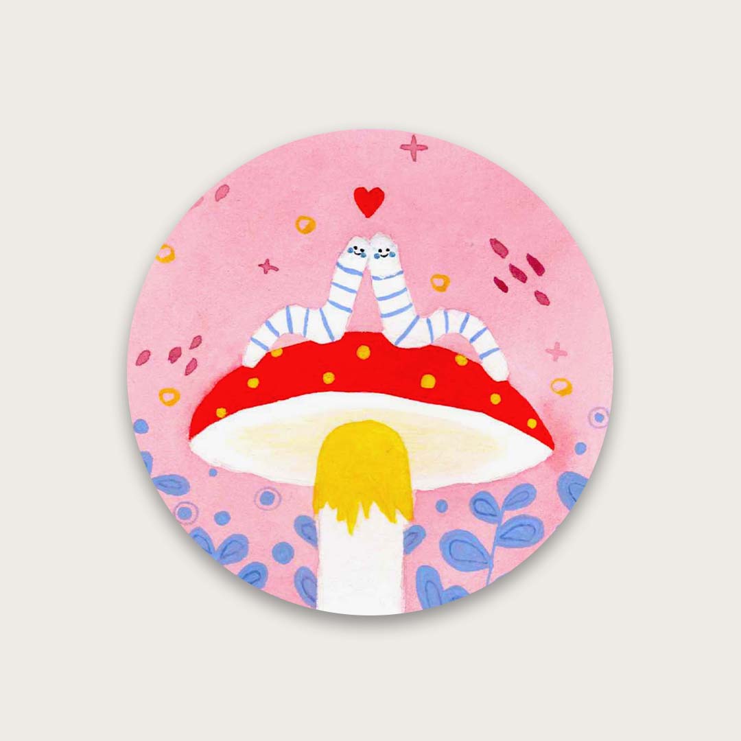 Worm love sticker