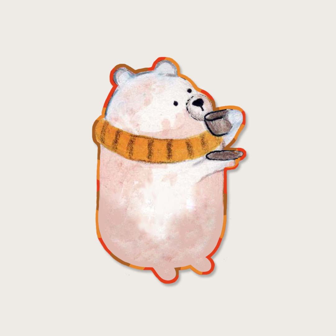 Bear drinking cacao sticker