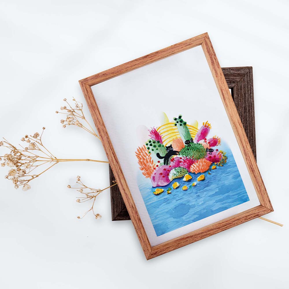 Black cat island print