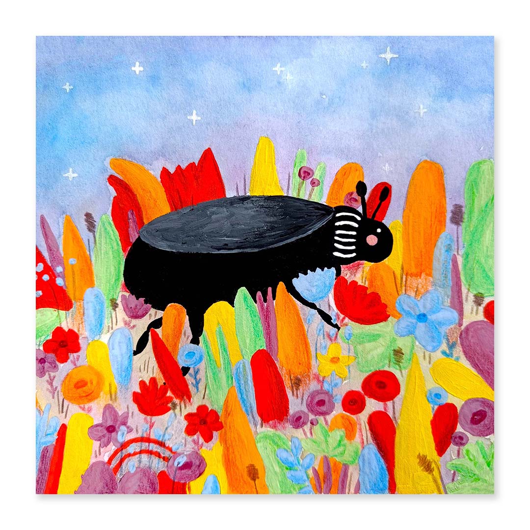 Colorful bug trip print