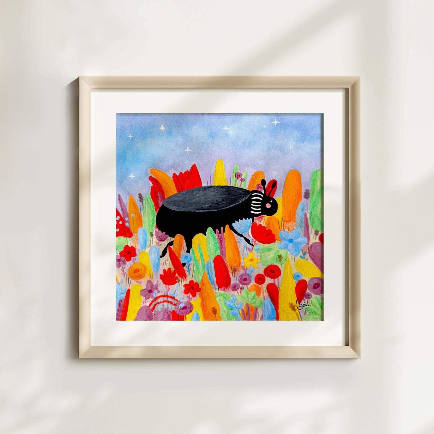 Colorful bug trip print
