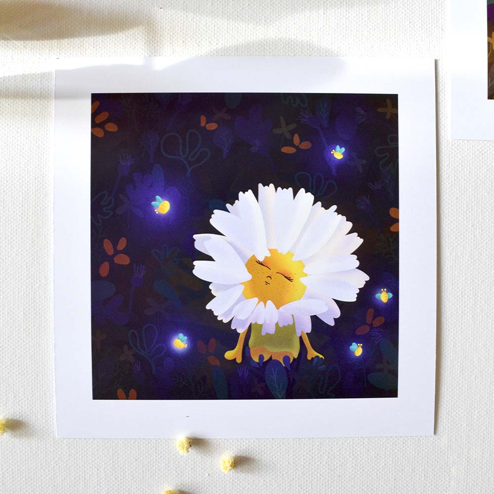 Daisy day and night print