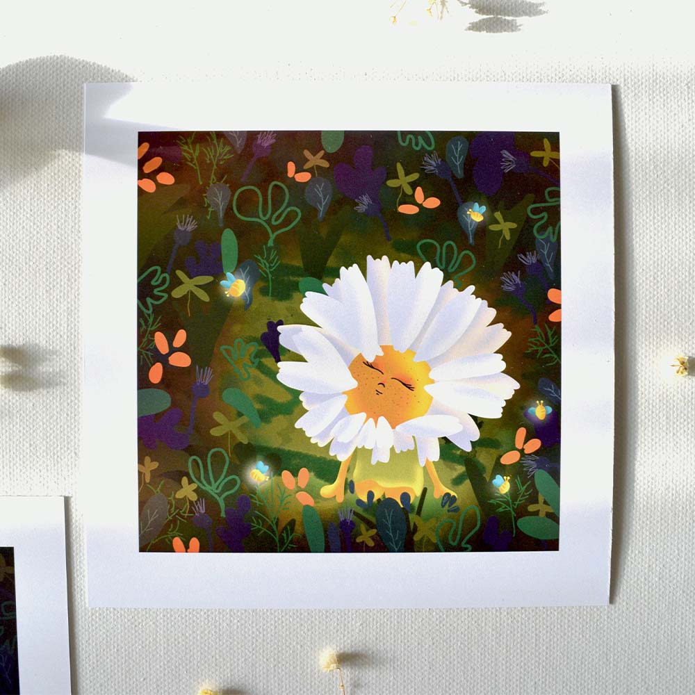 Daisy day and night print