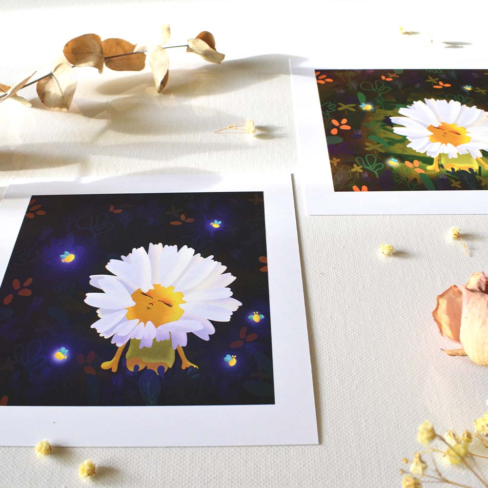 Daisy day and night print