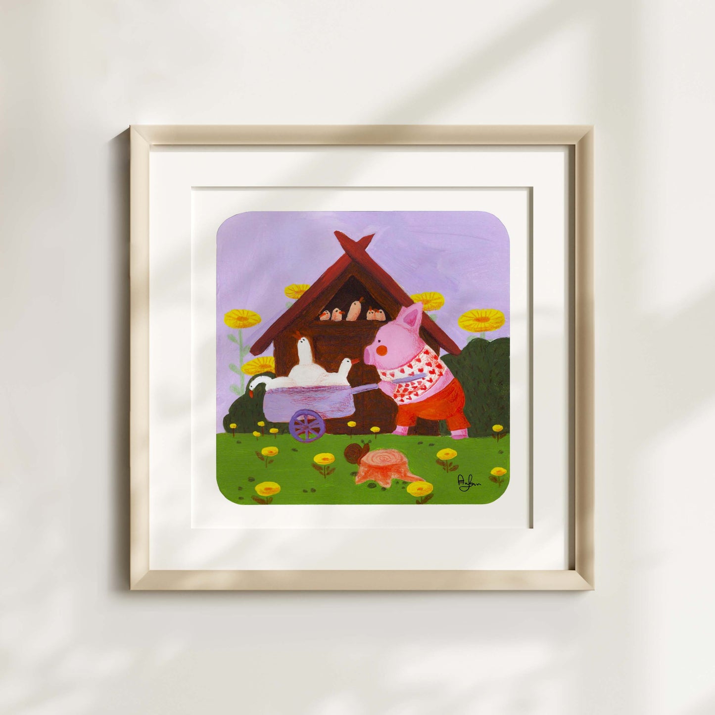 Farmer pig print