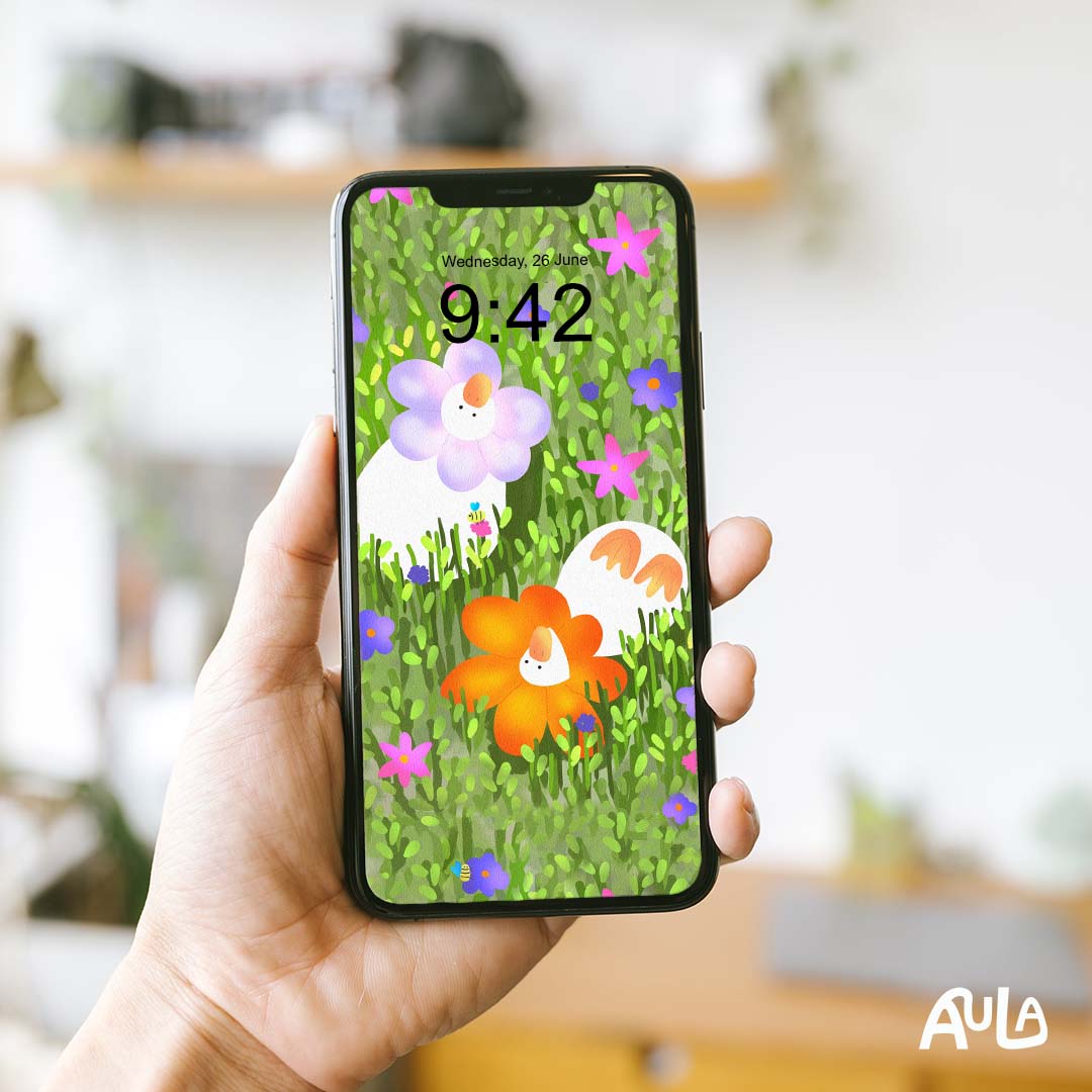 Making flower crown phone wallpaper
