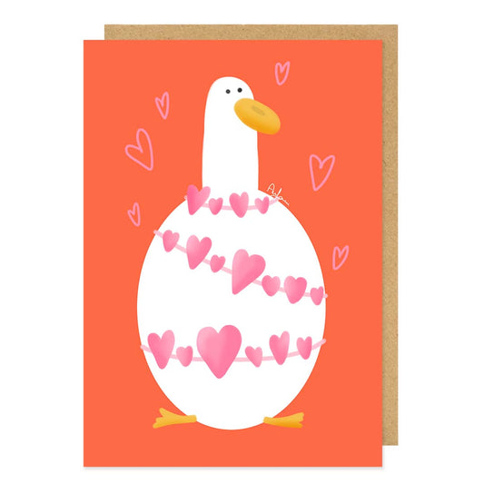 Valentine gift card tied up with love