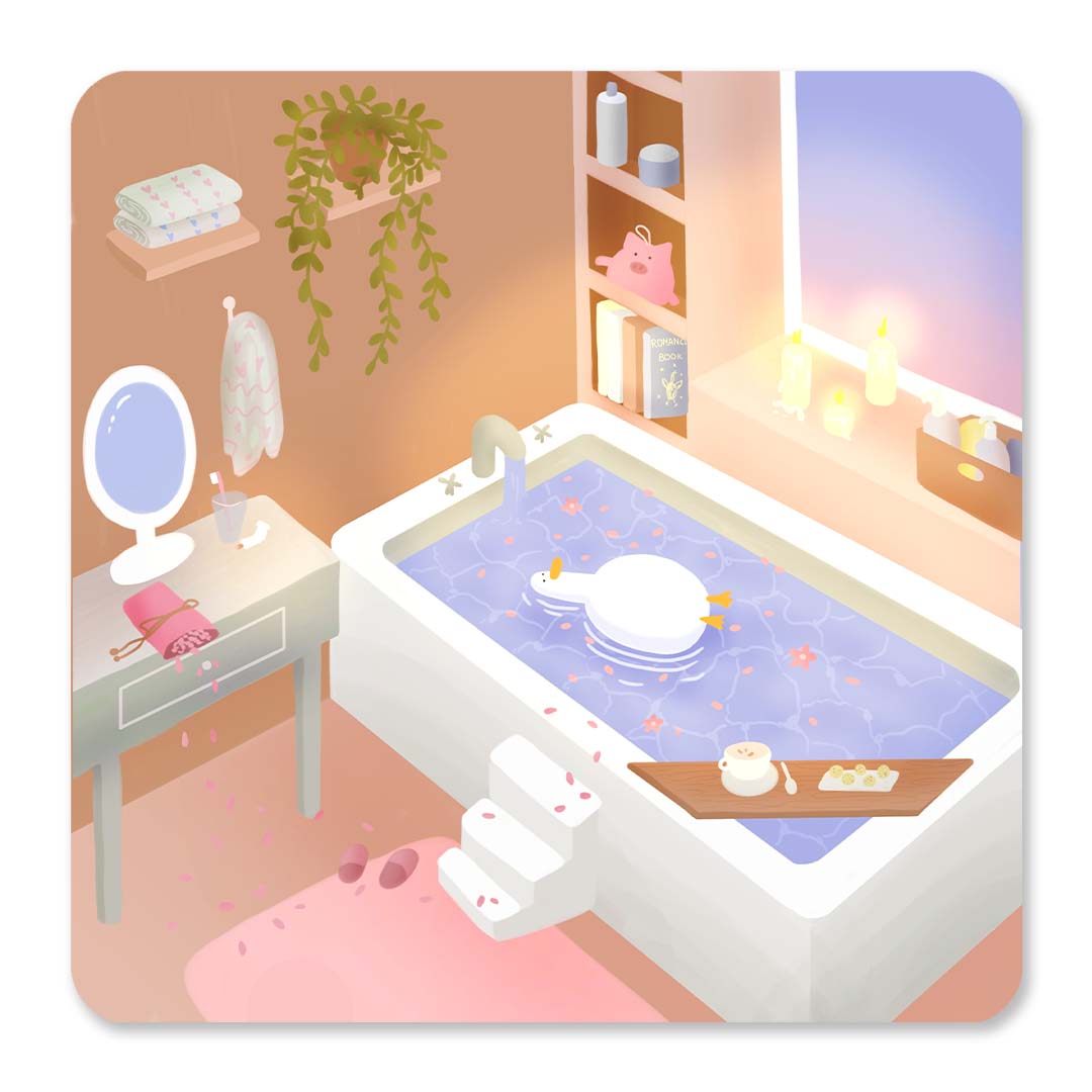 Bath time sticker