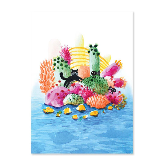 Black cat island  print