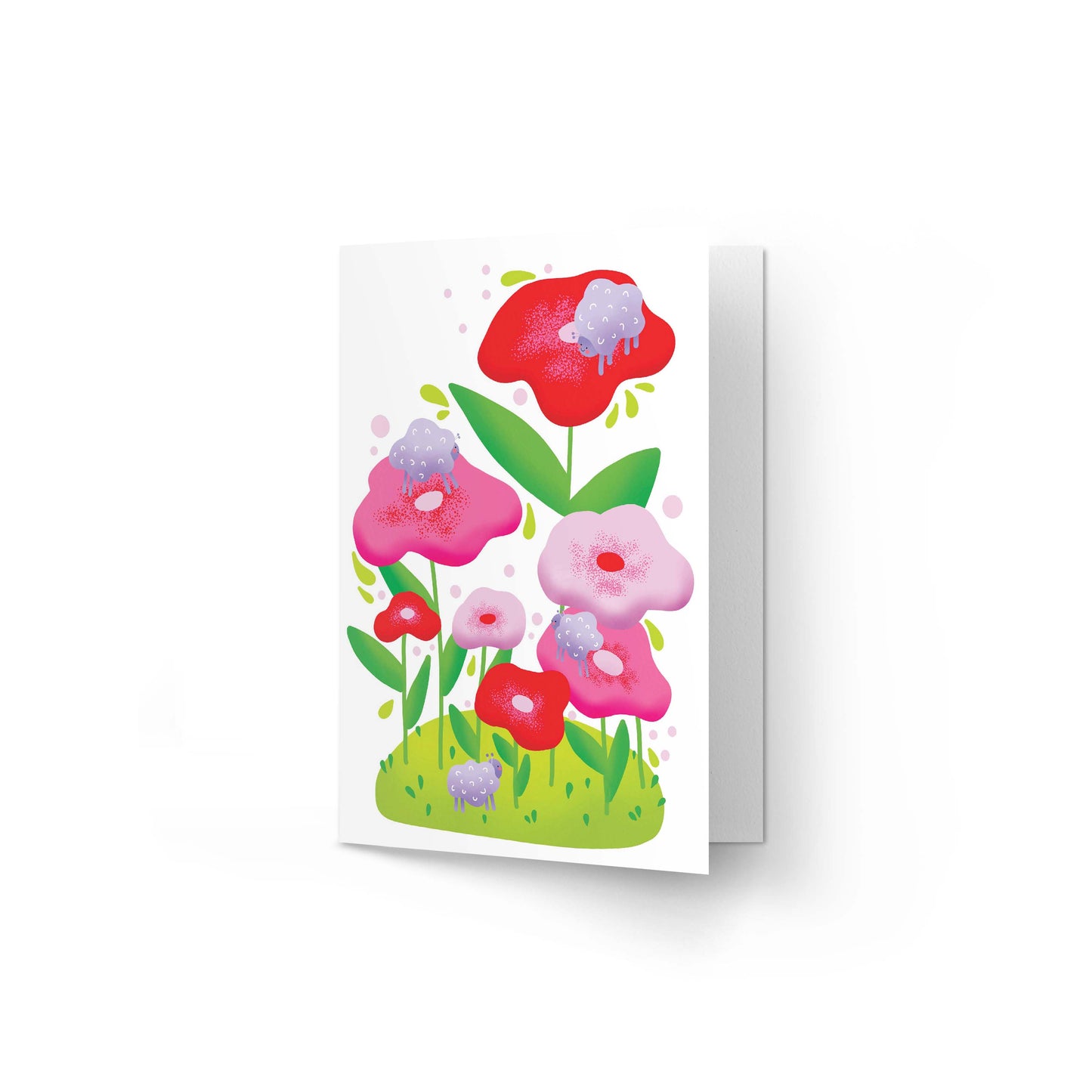 Sheep and flowers gift card