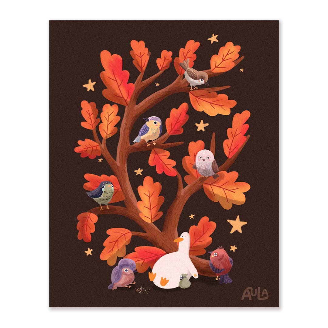 Red leaves print