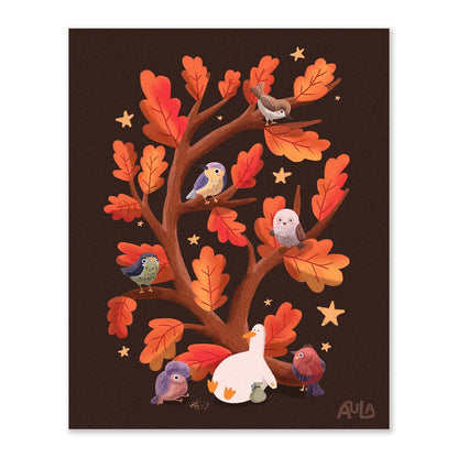 Red leaves print