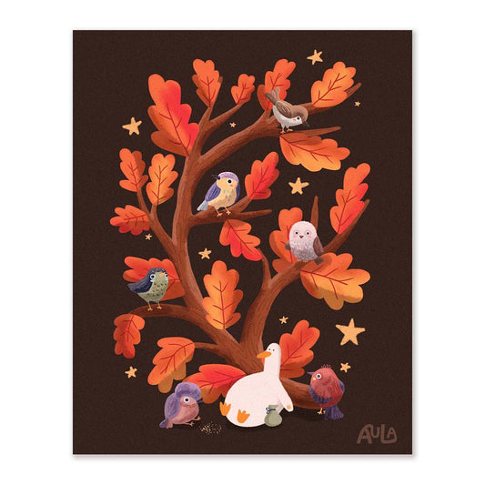 Red leaves print